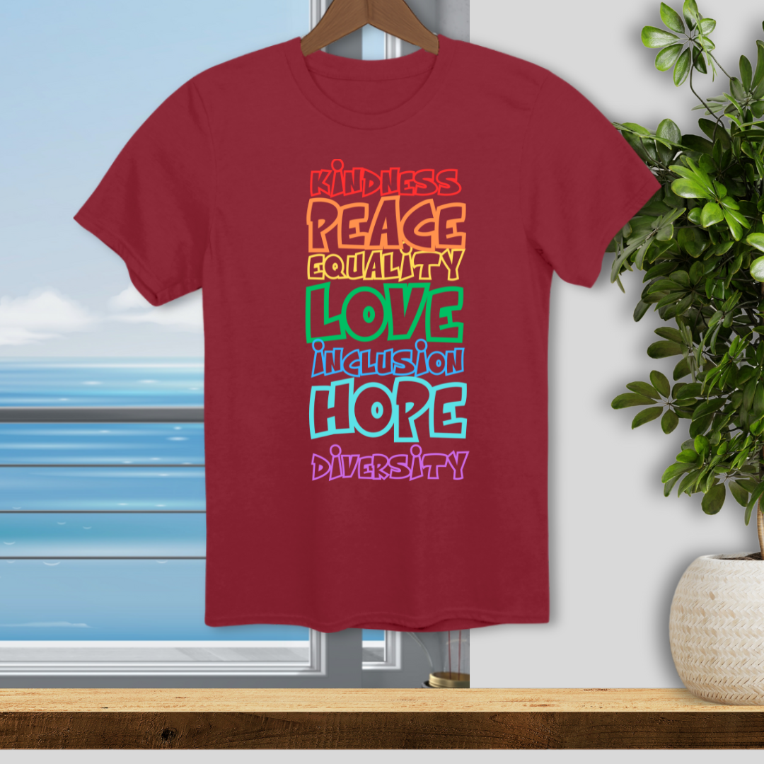 Kindness, Peace, Equality, Pride 2025 Shirt Celebration - Unisex T-Shirt