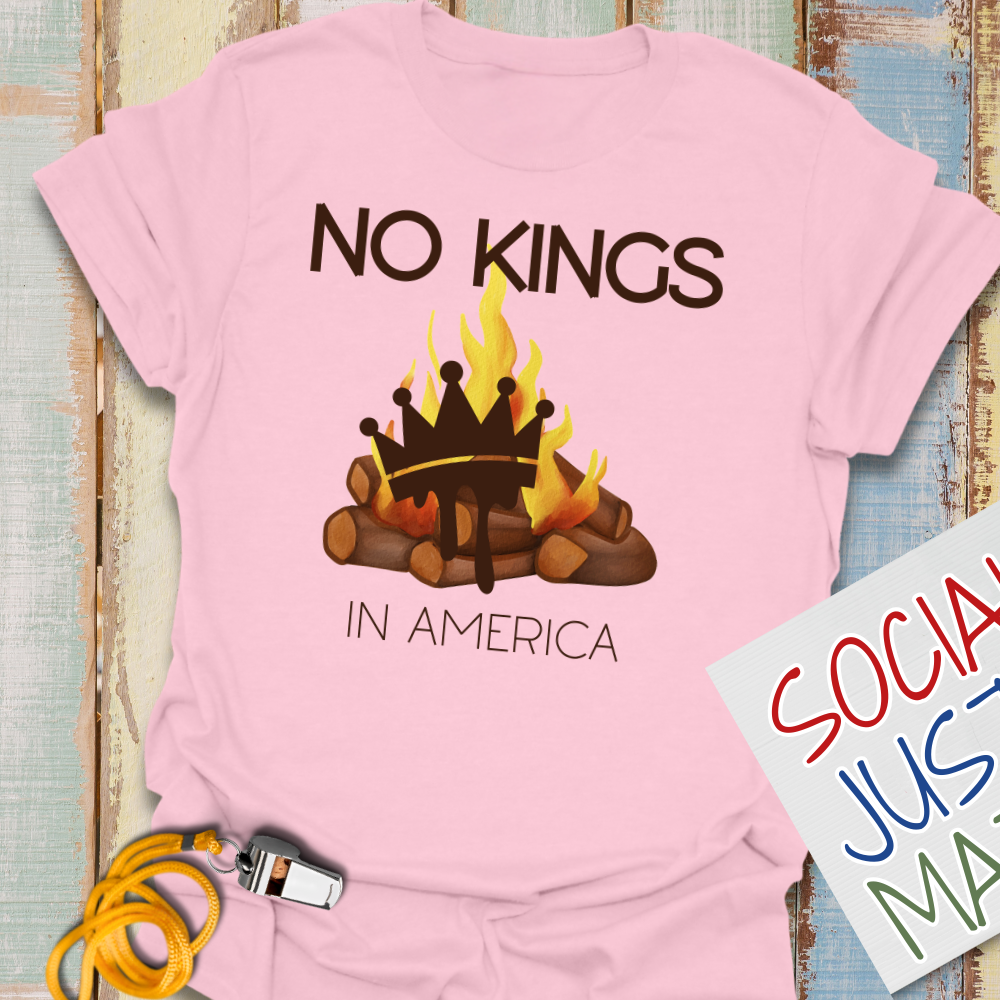 Melting Crown in Campfire: No Kings - Unisex Softstyle T-Shirt
