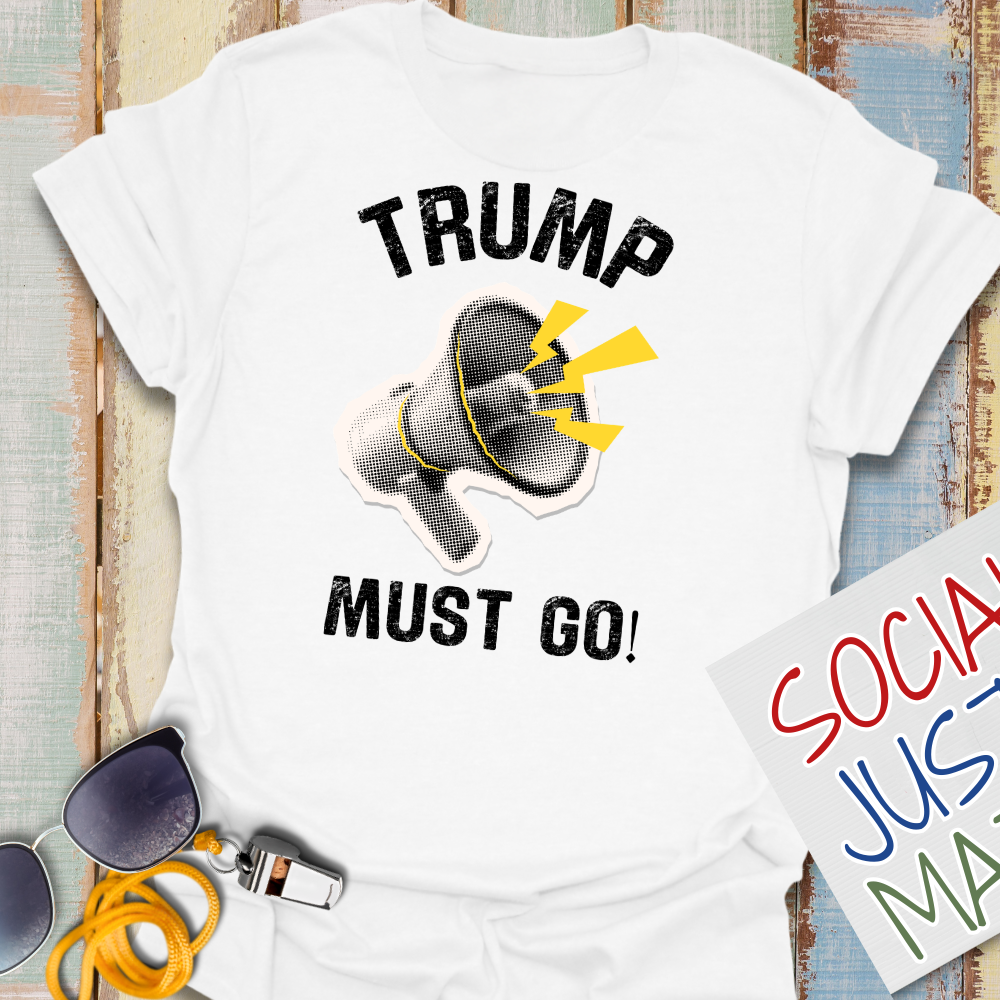 Megaphone "Trump Must Go" - Unisex Softstyle T-Shirt