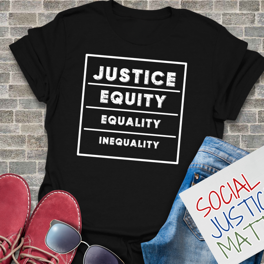 Justice, Equity, Equality, Inequality - Unisex T-Shirt