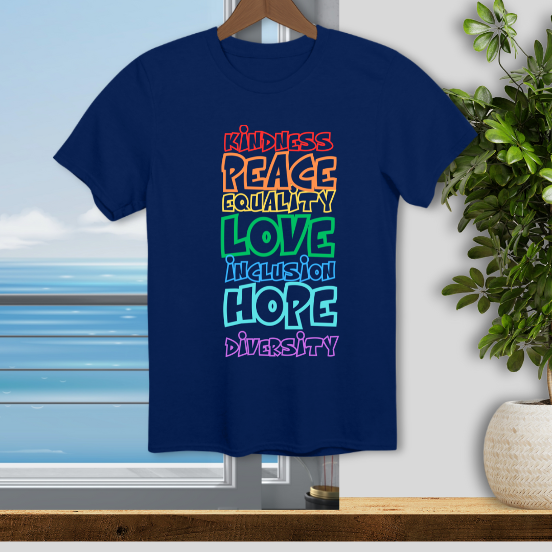 Kindness, Peace, Equality, Pride 2025 Shirt Celebration - Unisex T-Shirt