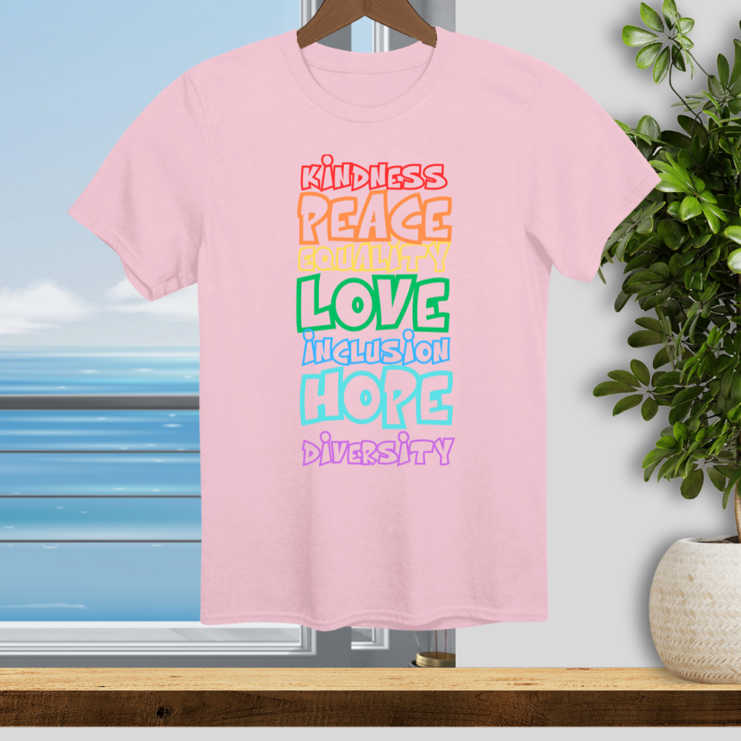 Kindness, Peace, Equality, Pride 2025 Shirt Celebration - Unisex T-Shirt