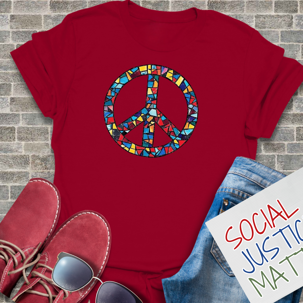Peace Symbol Mosaic T-Shirt - Unisex T-Shirt