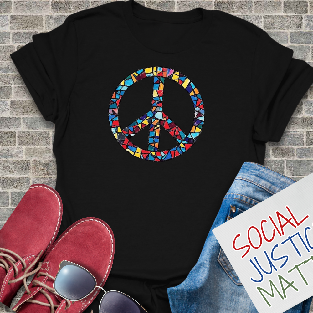 Peace Symbol Mosaic T-Shirt - Unisex T-Shirt