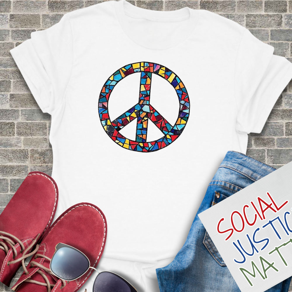 Peace Symbol Mosaic T-Shirt - Unisex T-Shirt