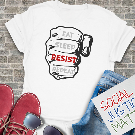 Eat Sleep RESIST Repeat - Unisex Softstyle T-Shirt