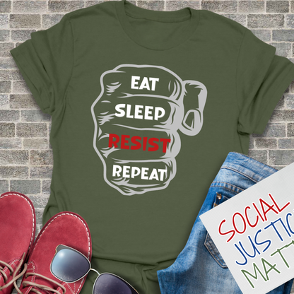 Eat Sleep RESIST Repeat - Unisex Softstyle T-Shirt