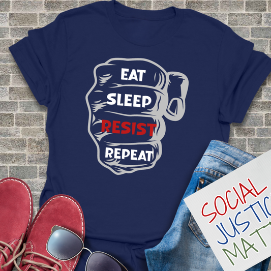Eat Sleep RESIST Repeat - Unisex Softstyle T-Shirt