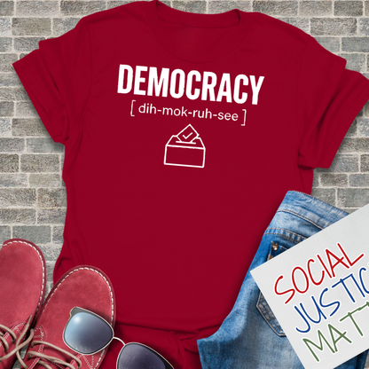 Democracy (dih-moc-ruh-see) - Soft-Style Unisex T-Shirh