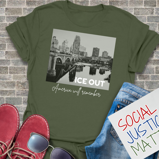 Minneapolis-ICE OUT - Unisex Softstyle T-Shirt