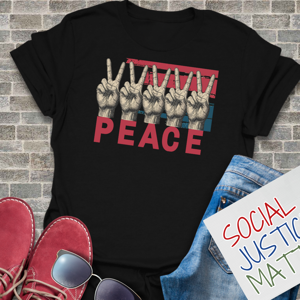 Multiple Peace Signs - Soft-Style Unisex T-Shirt