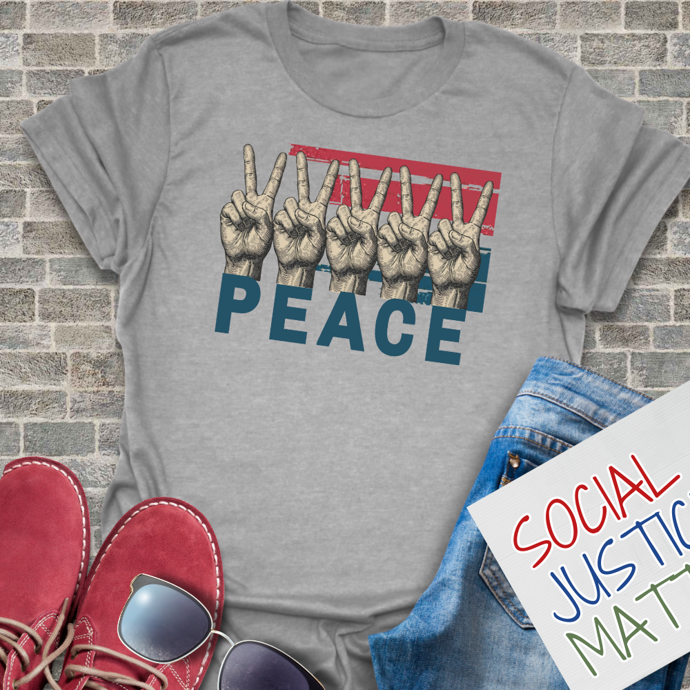 Multiple Peace Signs - Soft-Style Unisex T-Shirt