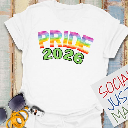 2026 Pride with Rainbow Gradient - Unisex Softstyle T-Shirt