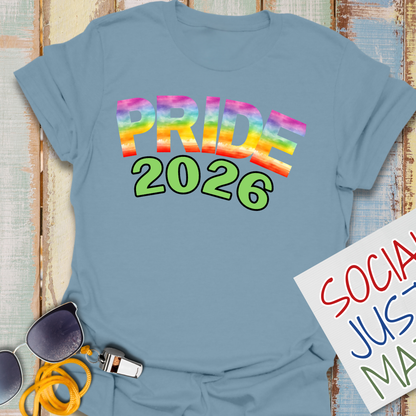 2026 Pride with Rainbow Gradient - Unisex Softstyle T-Shirt