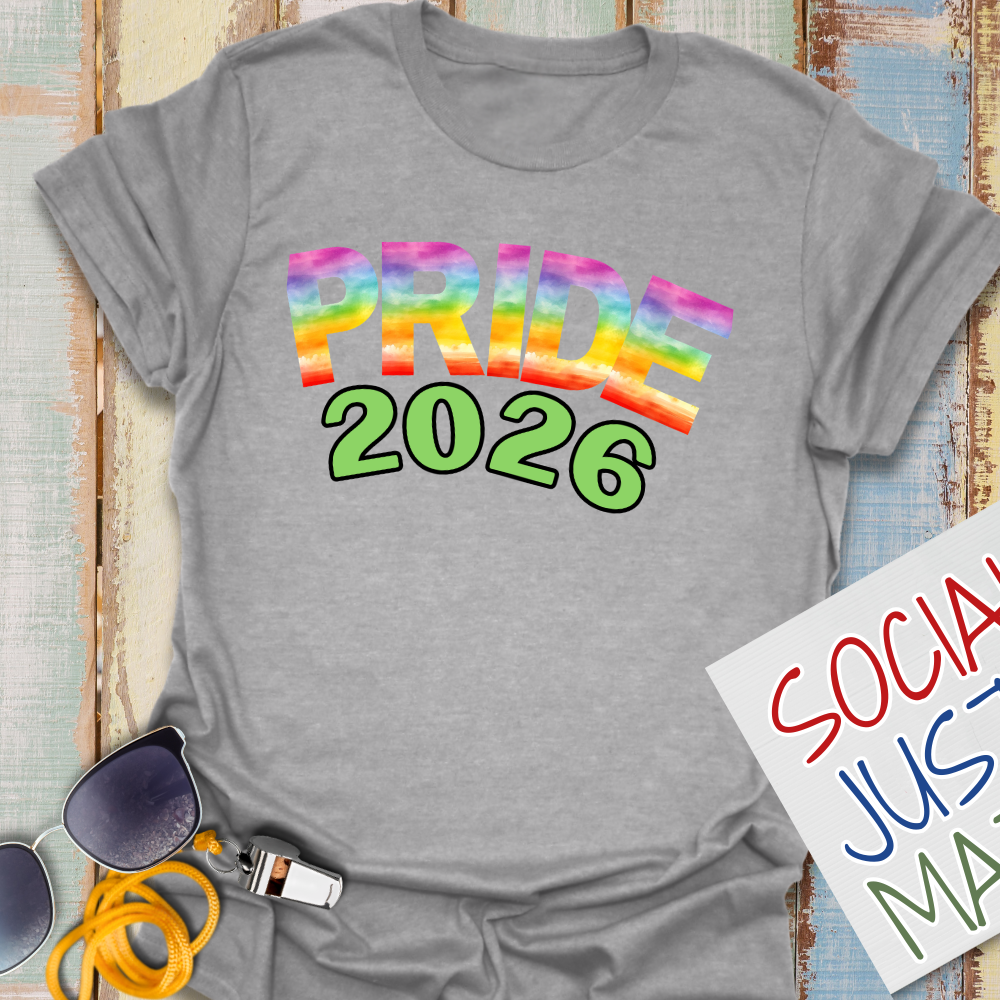 2026 Pride with Rainbow Gradient - Unisex Softstyle T-Shirt