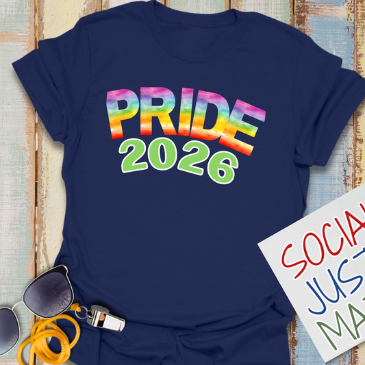 2026 Pride with Rainbow Gradient - Unisex Softstyle T-Shirt