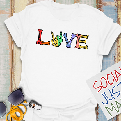 2026 Pride - Love Hand Bones - Unisex Softstyle T-Shirt