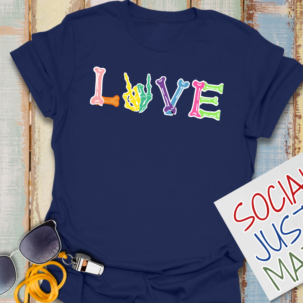 2026 Pride - Love Hand Bones - Unisex Softstyle T-Shirt