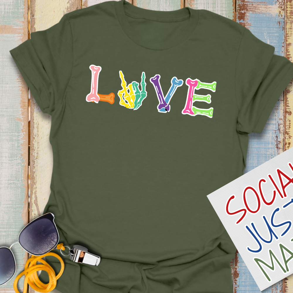 2026 Pride - Love Hand Bones - Unisex Softstyle T-Shirt