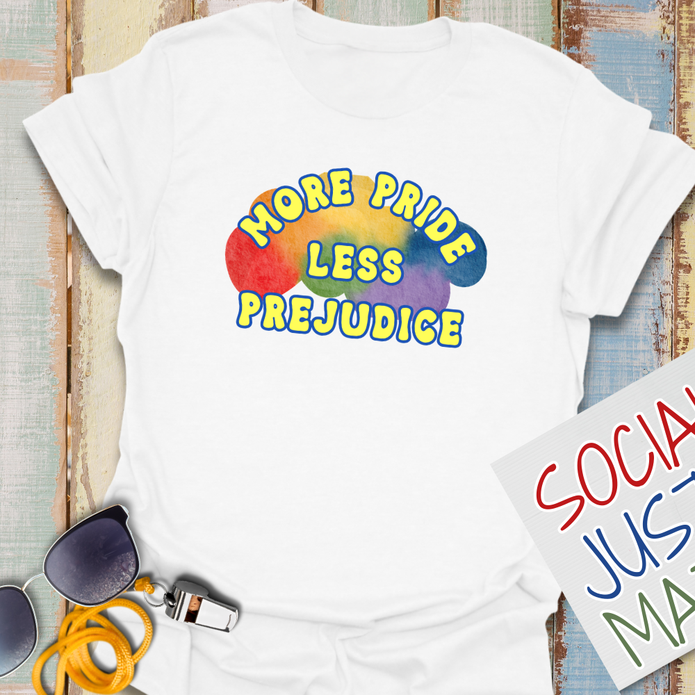 More Pride Less Prejudice - Pride 2026 - Unisex Softstyle T-Shirt