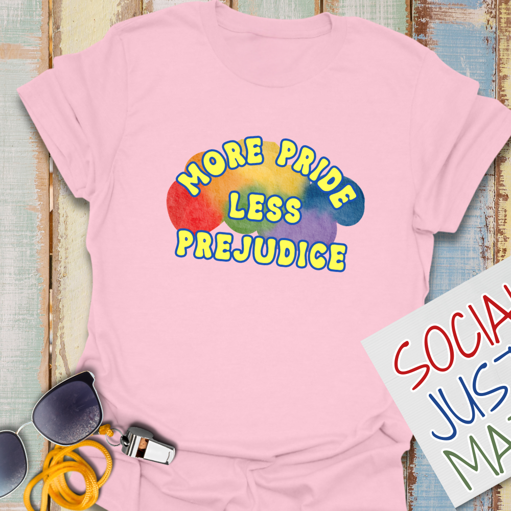 More Pride Less Prejudice - Pride 2026 - Unisex Softstyle T-Shirt
