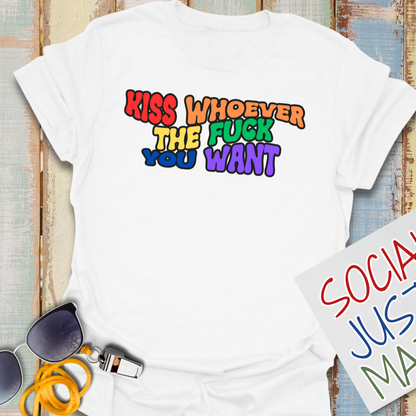 Pride 2026 - Kiss Whoever the F*ck You Want - Unisex Softstyle T-Shirt