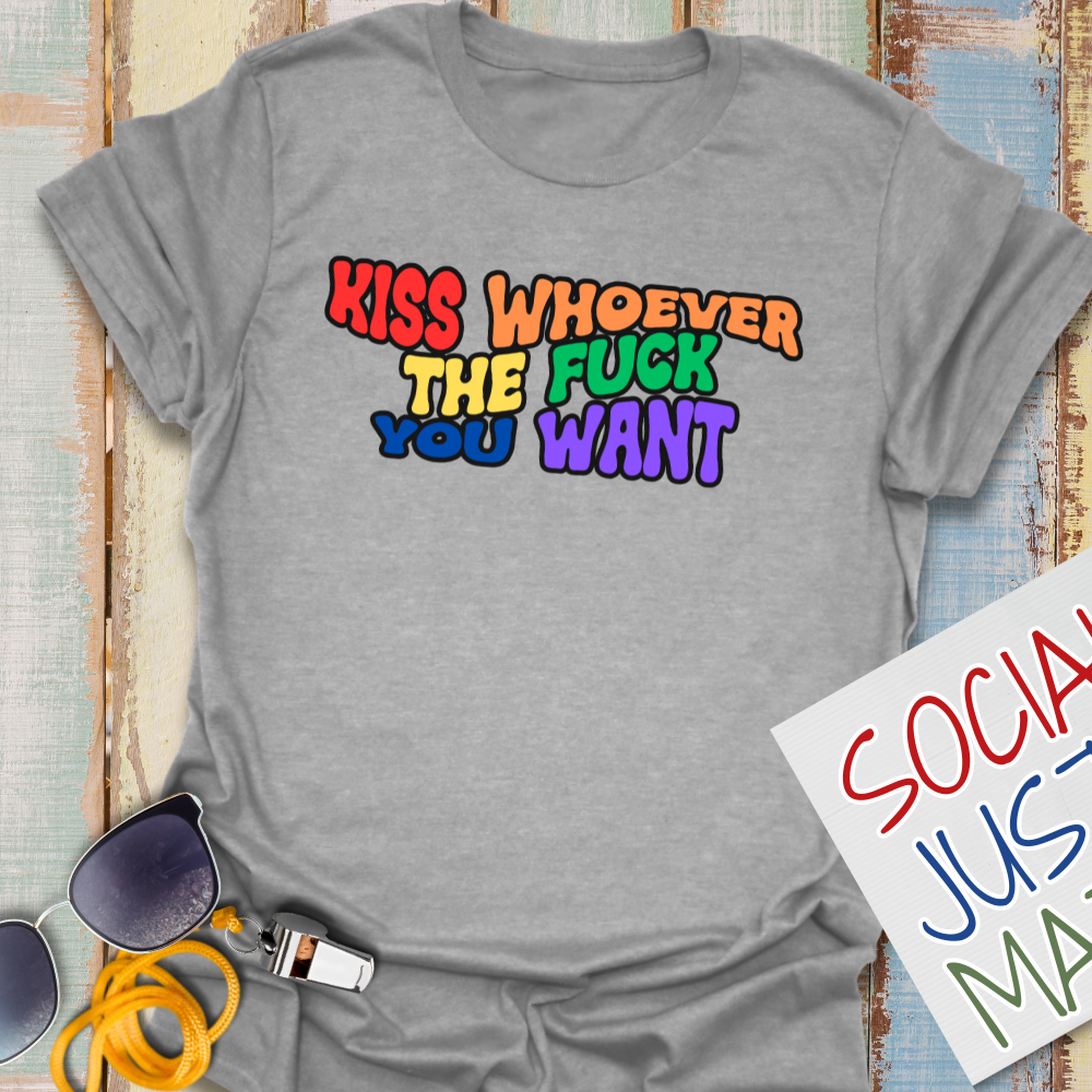 Pride 2026 - Kiss Whoever the F*ck You Want - Unisex Softstyle T-Shirt