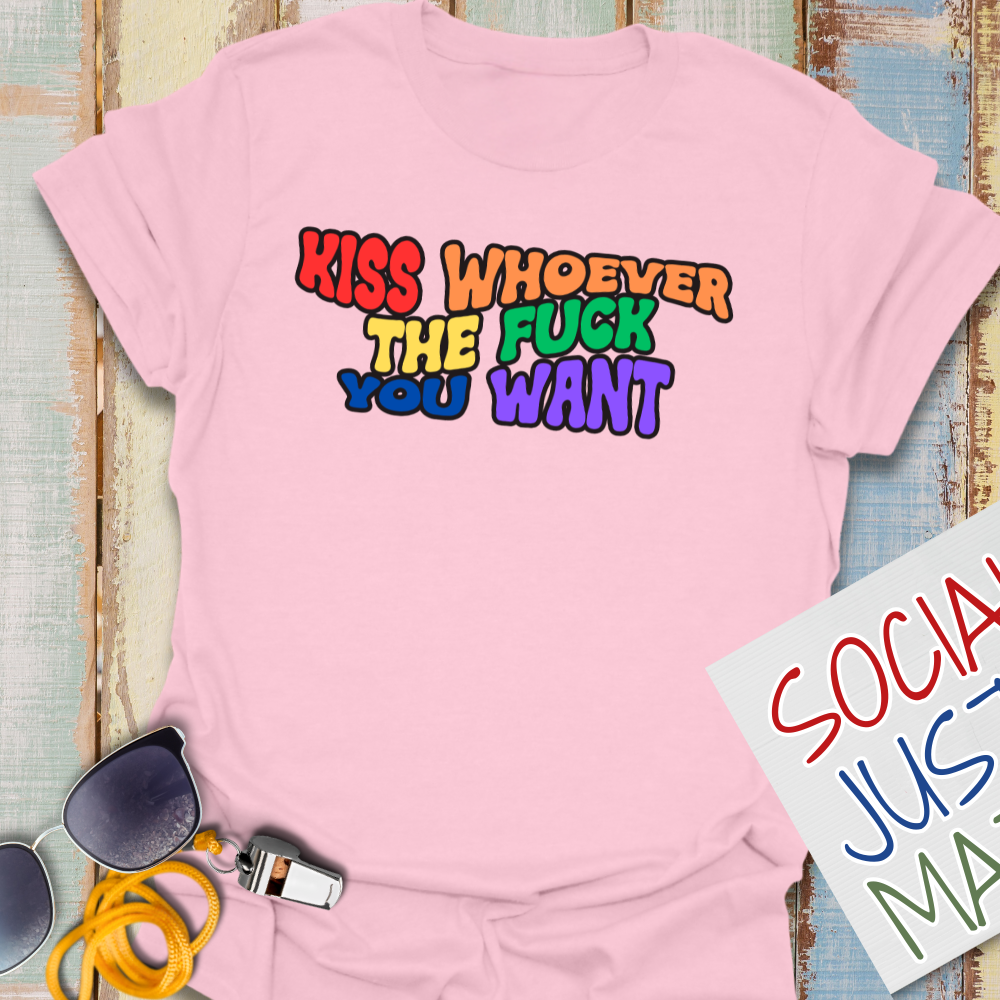 Pride 2026 - Kiss Whoever the F*ck You Want - Unisex Softstyle T-Shirt
