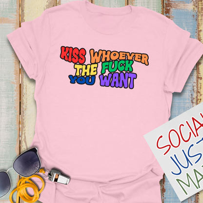 Pride 2026 - Kiss Whoever the F*ck You Want - Unisex Softstyle T-Shirt