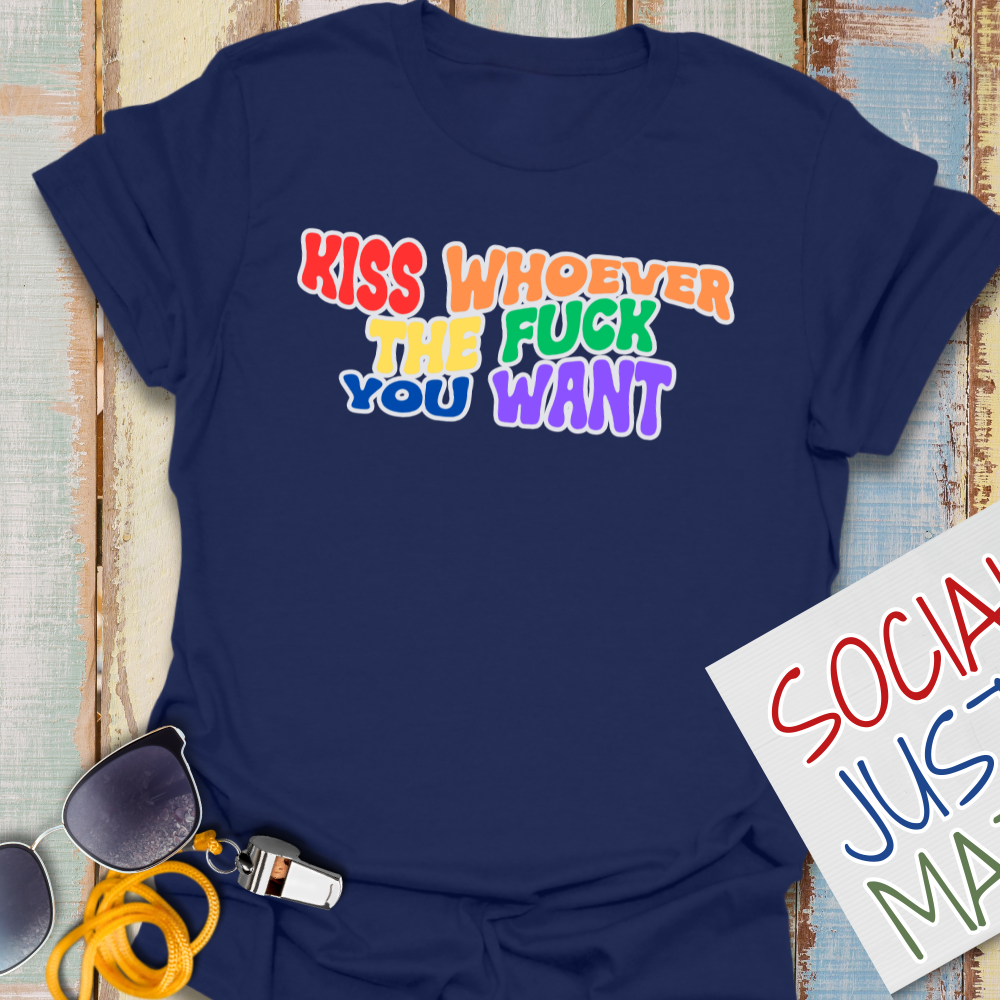 Pride 2026 - Kiss Whoever the F*ck You Want - Unisex Softstyle T-Shirt