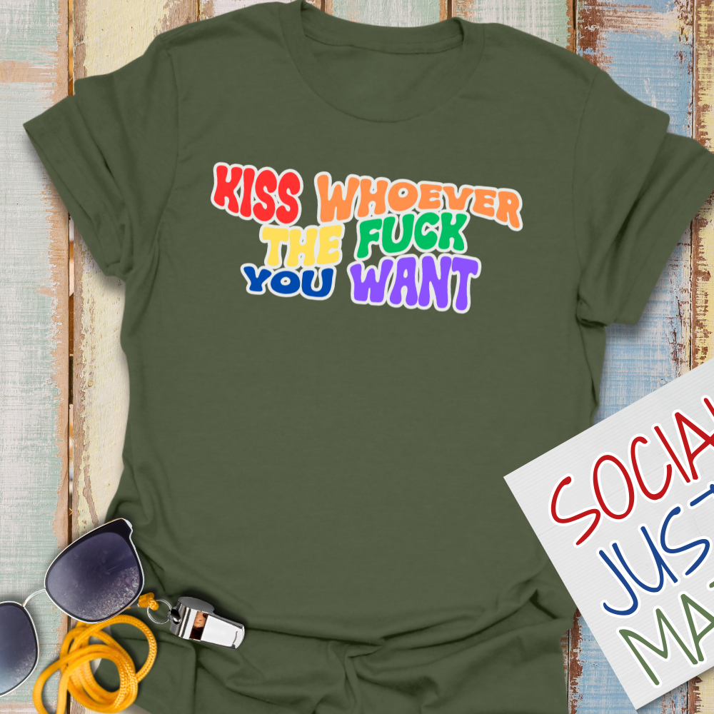 Pride 2026 - Kiss Whoever the F*ck You Want - Unisex Softstyle T-Shirt