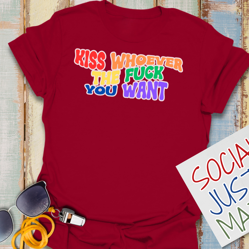 Pride 2026 - Kiss Whoever the F*ck You Want - Unisex Softstyle T-Shirt