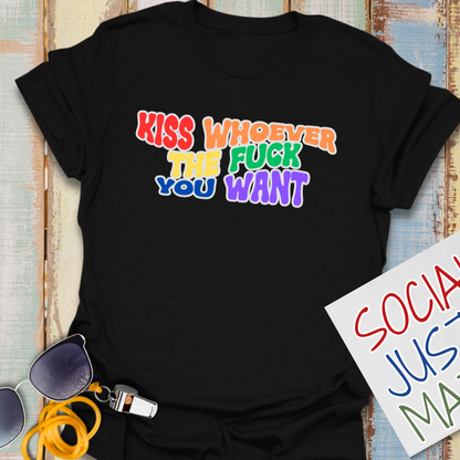 Pride 2026 - Kiss Whoever the F*ck You Want - Unisex Softstyle T-Shirt