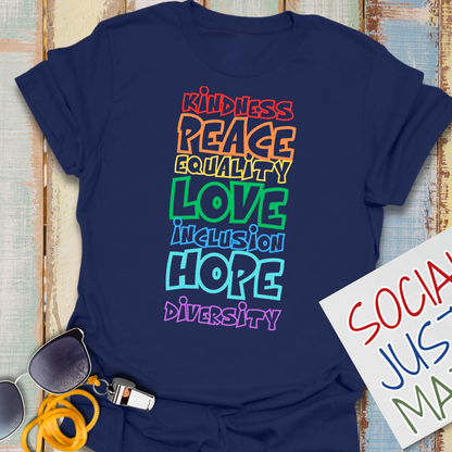 Kindness, Peace, Equality, Pride Celebration - Unisex Softstyle T-Shirt