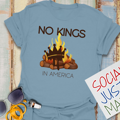 Melting Crown in Campfire: No Kings - Unisex Softstyle T-Shirt