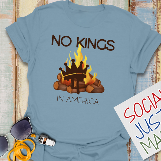 Melting Crown in Campfire: No Kings - Unisex Softstyle T-Shirt