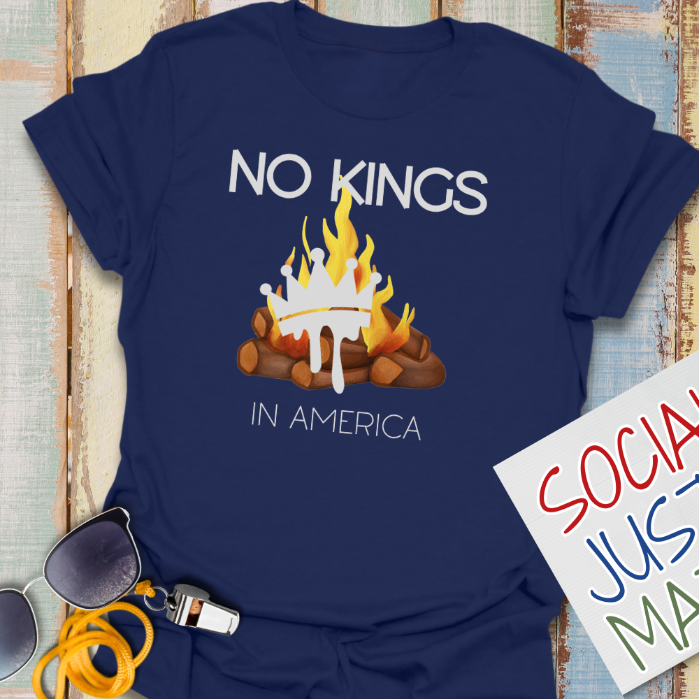 Melting Crown in Campfire: No Kings - Unisex Softstyle T-Shirt