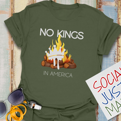 Melting Crown in Campfire: No Kings - Unisex Softstyle T-Shirt