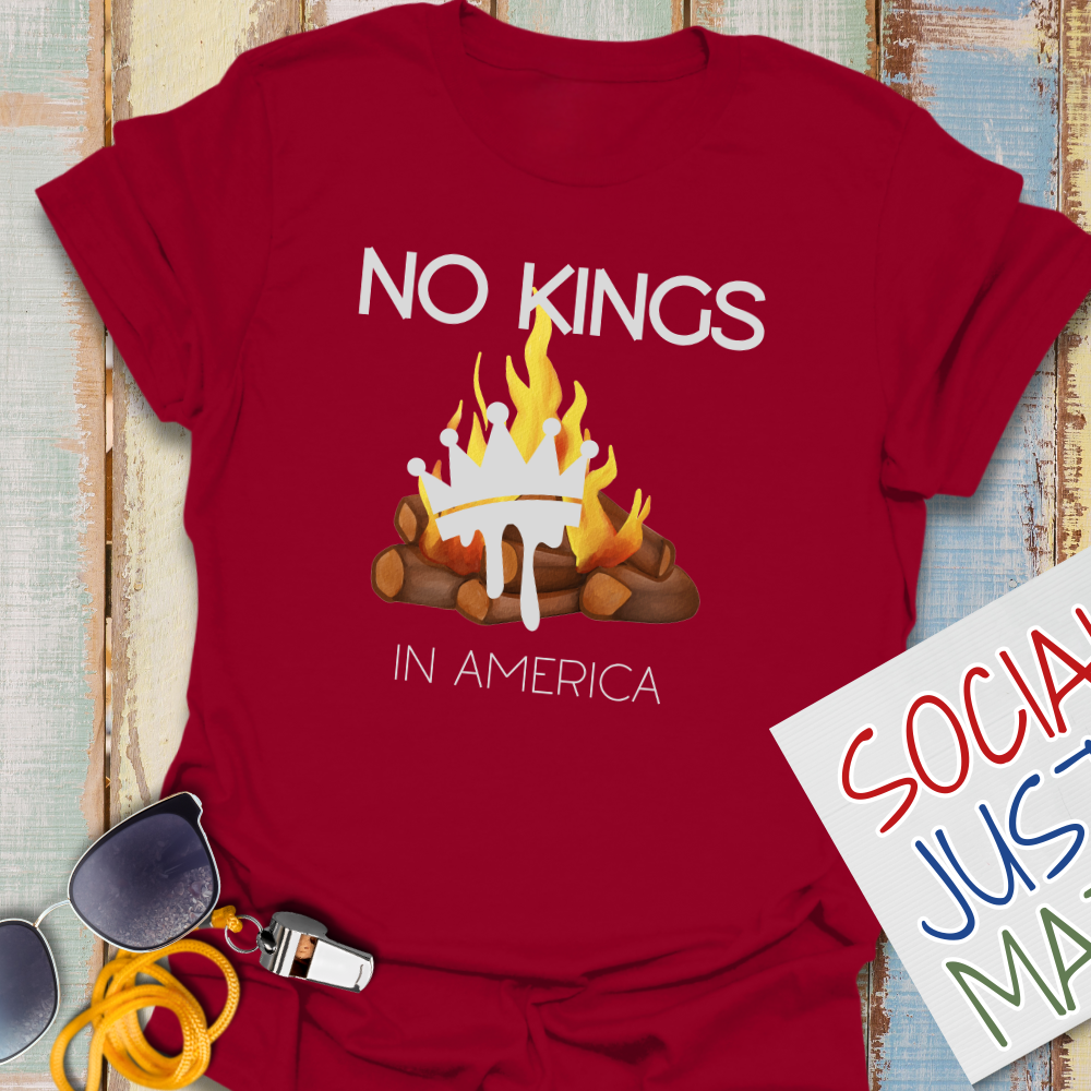 Melting Crown in Campfire: No Kings - Unisex Softstyle T-Shirt