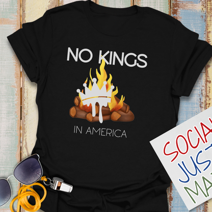 Melting Crown in Campfire: No Kings - Unisex Softstyle T-Shirt