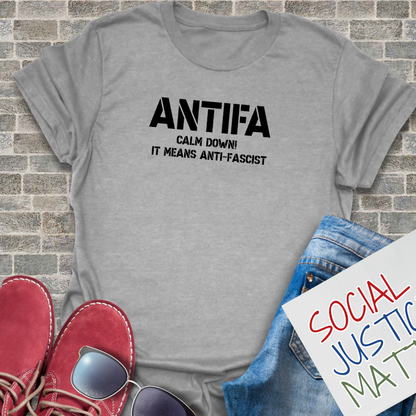 ANTIFA-It Means Anti-Fascist - Unisex Softstyle T-Shirt