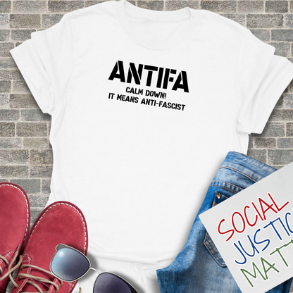 ANTIFA-It Means Anti-Fascist - Unisex Softstyle T-Shirt