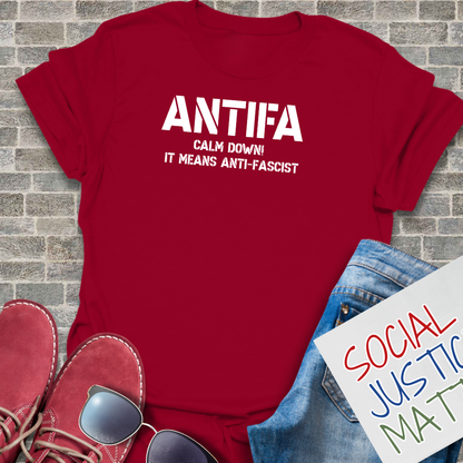 ANTIFA-It Means Anti-Fascist - Unisex Softstyle T-Shirt
